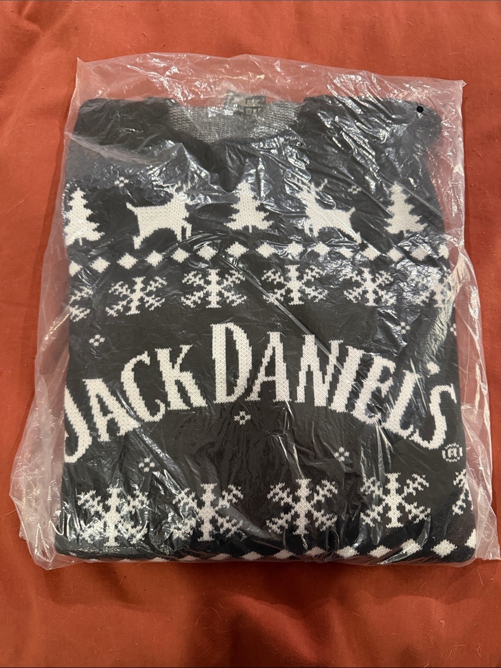 Jack Daniels Black & White Crewneck Knit Holiday Sweater